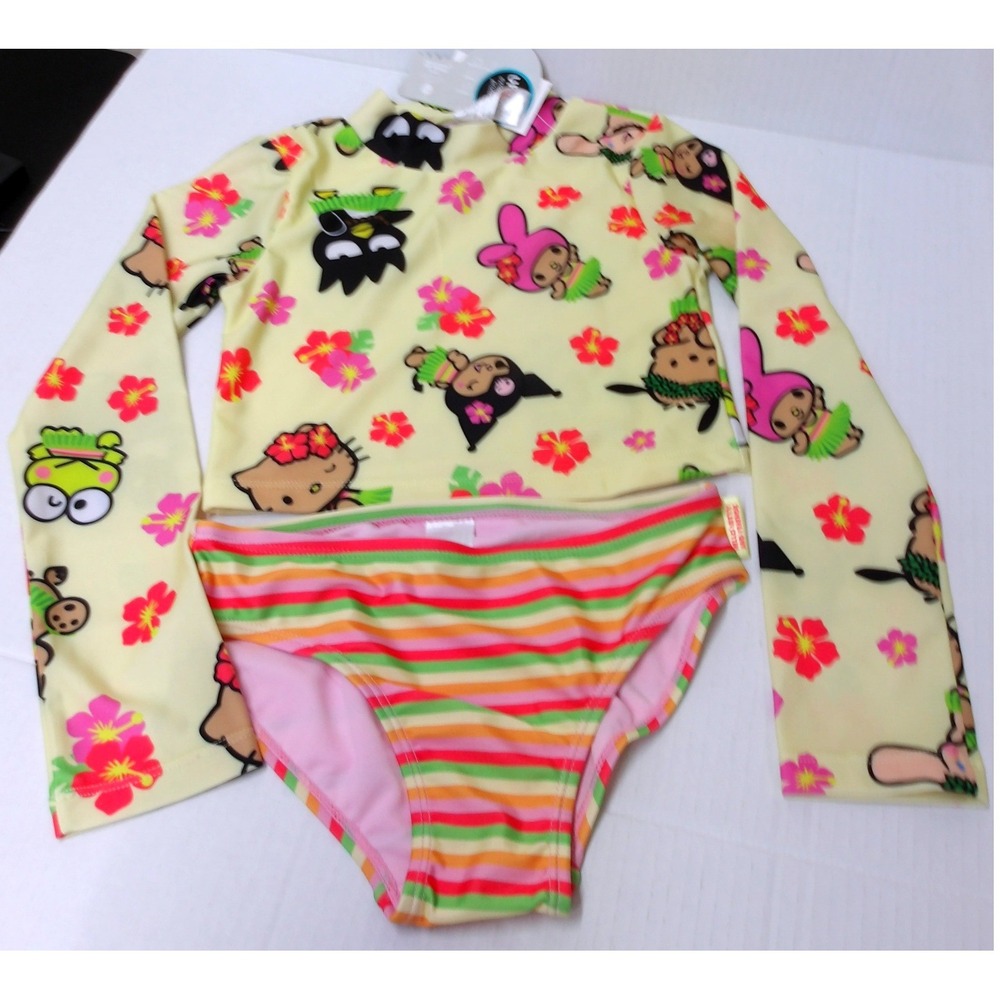 Hello‎ Kitty Friends Bikini M 7-8 Yellow Tropical Hula My Melody Sanrio / #26575